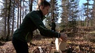 Frau mit Urne im Wald | Bild: Bayerischer Rundfunk 2024