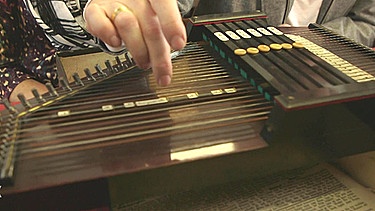 Diese Autoharp, eine mechanische Zither, um 1900 gefertigt in der Dresdner Werkstatt von Julius T. Müller, ist das ideale Einsteigerinstrument für notenunkundige Spieleinsteiger. Warum? Geschätzter Wert: 100 bis 150 Euro  | Bild: Bayerischer Rundfunk