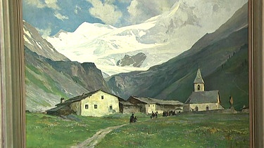 Gebirgsdorf von Compton. Dass auch ins "Schöne Land Tirol" der Tod einbricht, zeigt der bayerisch-englische Maler Edward Harrison Compton auf diesem nur vordergründig idyllischen Ölgemälde von 1914. Geschätzter Wert: 2.500 bis 3.000 Euro | Bild: Bayerischer Rundfunk