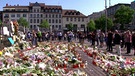 Bundespräsidnet Steinmeiner gedenkt dem getöteten Beamten in Mannheim | Bild: Bayerischer Rundfunk 2024
