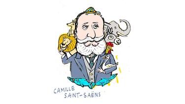 gezeichnetes Porträt des Komponisten Camille Saint-Saëns | Bild: BR / Teresa Habild