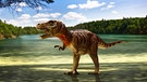 Dinosaurier in einer Flusslandschaft | Bild: colourbox.com