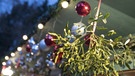 Ein Mistelzweig als Weihnachtsdekoration. | Bild: picture-alliance/dpa