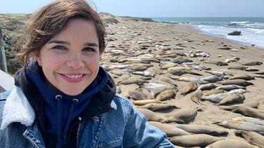 Anna besucht die See-Elefanten in Piedras Blancas, Kalifornien. | Bild: BR/Text und Bild Medienproduktion GmbH & Co. KG/Katja Schübl