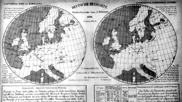 Erste deutsche Wetterkarte (1876) | Bild: picture-alliance/dpa