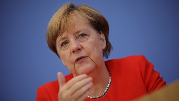 Merkel bei der Sommerpressekonferenz am 29. August 2017 | Bild: picture alliance / Michael Kappeler/dpa