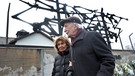 Charlotte Knobloch, Präsidentin der Israelitischen Kultusgemeinde München, und Ernst Grube, Holocaust-Überlebender, am 23.1.2025 in der KZ-Gedenkstätte Dachau.  | Bild: dpa-Bildfunk/Karl-Josef Hildenbrand