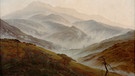 Caspar David Friedrich, Riesengebirgslandschaft mit aufsteigendem Nebel, um 1820. Öl auf Leinwand, 54,9 × 70,3 cm. | Bild: picture alliance / akg-images | akg-images