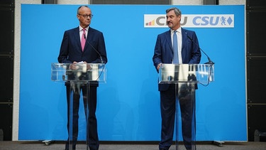 Friedrich Merz und Markus Söder in Berlin | Bild: picture alliance/dpa | Kay Nietfeld