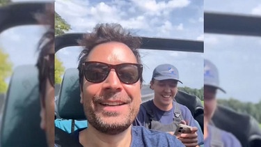 Jimmy Fallon hatte sich im Sommer beim Wandern verirrt. Mutter und Sohn aus Gmund brachten ihn zum Hotel zurück. | Bild: BR