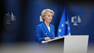 04.03.2025, Belgien, Brüssel: Die Präsidentin der Europäischen Kommission, Ursula von der Leyen, spricht während einer Medienkonferenz zum Verteidigungspaket im EU-Hauptquartier.  | Bild: dpa-Bildfunk/Virginia Mayo