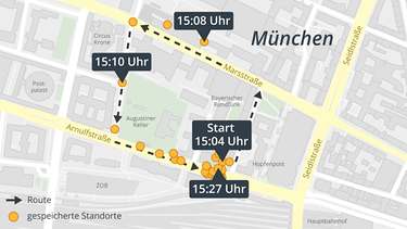 Karte der von oBike erfassten Standortdaten | Bild: BR