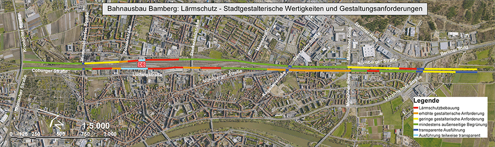 Vorschlag der Stadt Bamberg zum Lärmschutz entlang der Bahnstrecke | Bild: Stadt Bamberg