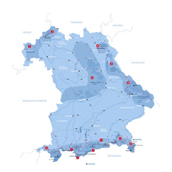 Einsatzgebiete der Bergwacht Bayern (Stand: 28.2.2025) | Bild: Bergwacht Bayern