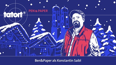 Ben&Paper spielt Konstantin Saibl: Bei Ben&Paper ist der Name Programm: Seit fast 30 Jahren spielt und leitet er Rollenspiele aller Art und ist einer der Umtriebigsten in der deutschsprachigen Szene. Auf Twitch streamt er auch "Just Chatting" und Gaming-Inhalte, doch sein Herz schlägt eindeutig für Rollenspiele. | Bild: BR/Illustration: Carina Urban