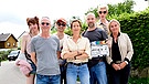 Von links: Patrice Griessmeier (Rolle: Tulip/Marco Silberschneider), Dror Zahavi (Regisseur), Bozi Kocevski (Rolle: Menora/Samy Dardo), Johanna Wokalek (Rolle: Chris Blom),
Stephan Zinner (Rolle: Dennis Eden), Meik van Severen (Rolle: Peekabou/Andre Tullack) und Ariane Krampe (Produzentin). | Bild: BR/Bantry Bay Productions GmbH /Jürgen Olczyk