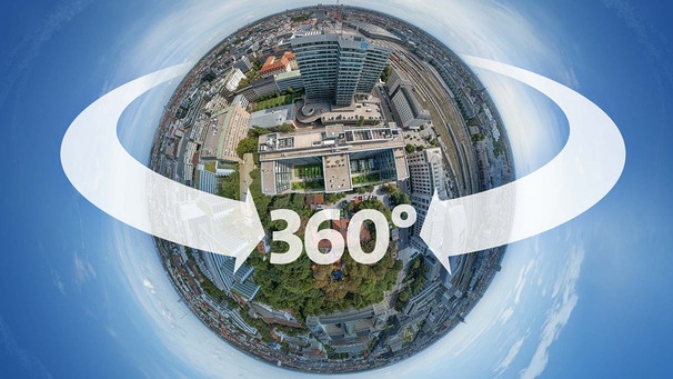 Key Visual des BR-Angebots BR360°: Mit dem neuen virtuellen 360°-Rundgang ermöglicht der BR ab 4. mai 2023 Nutzerinnen und Nutzern Zutritt zu Redaktionen, Studios und kreativen Ideenschmieden des BR. | Bild: team360/Michael Häfner, Montage: BR/Christian Sonnberger