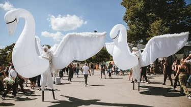 Walking Acts beim Superbloom Festival | Bild: Nadja Aumüller