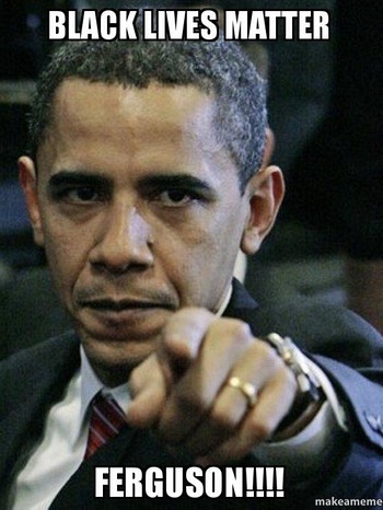 Obama streckt Zeigefinger in Kamera | Bild: makeameme.org