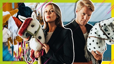 Marc Seibold und Julia Nageler auf einem Hobby Horse | Bild: BR