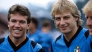 Lothar Matthäus und sein Teamkollege Jürgen Klinsmann bei Inter Mailand | Bild: picture-alliance/dpa