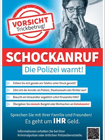 Polizeikampagne gegen Schockanruf | Bild: PP Oberbayern Süd