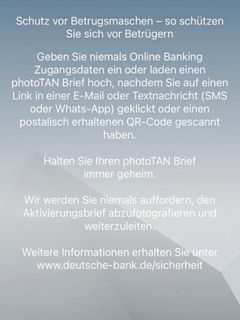 Warnhinweis der Deutschen Bank vor Phishing-Versuchen | Bild: BR