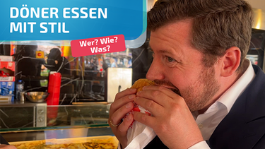 Clemens beisst beherzt in einen Döner  | Bild: Andreas Weindl 