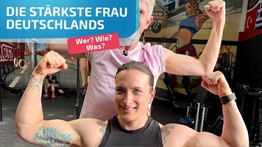 Andi von den Woidboyz und Strongwoman Sandra zeigen ihre Muskeln | Bild: Andreas Weindl 