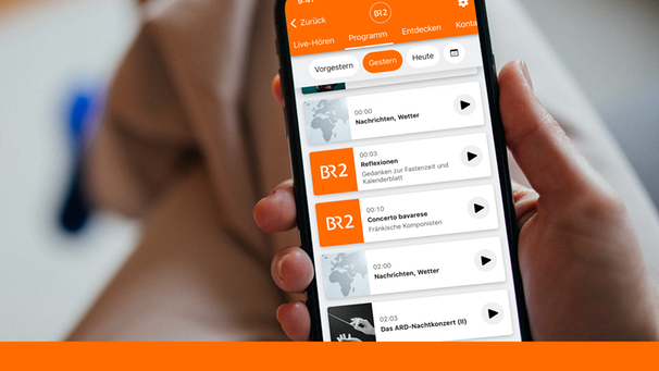Bild des Bayern 2-Programmkalenders in der BR Radio App | Bild: BR/Julia Müller