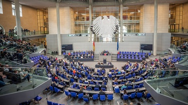 Blick ins Plenum des Bundestages | Bild: dpa-Bildfunk/Michael Kappeler