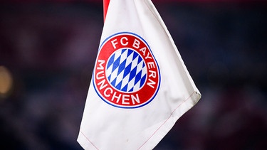 Das Logo des FC Bayern München ist auf einer Eckfahne  | Bild: dpa-Bildfunk/Tom Weller