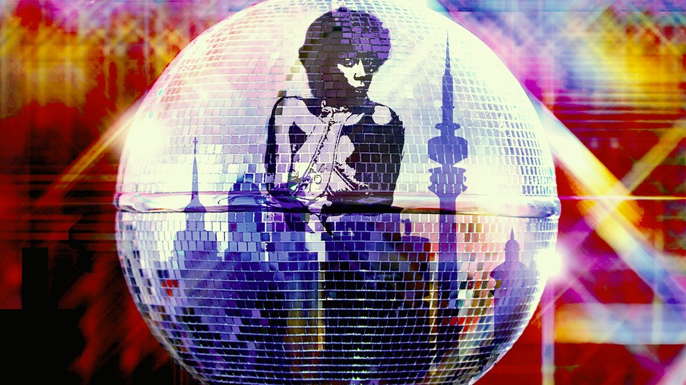 Discokugel mit Donna Summer | Bild: colourbox/60700041/BR/dpa/Globe Photos/colourbox/3183393/Montage: BR