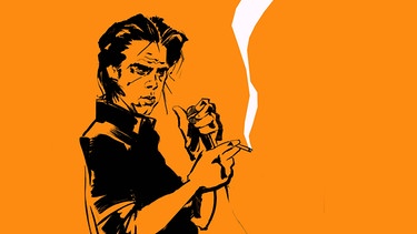 Illustration Nick Cave mit brennender Zigarette | Bild: Honorarfreie Nutzung dank Autor & Verlag NICK CAVE, Carlsen Verlag GmbH, Hamburg, 2017 © Reinhard Kleist Carlsen Verlag