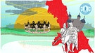 Illustration Kalenderblatt: Pikten siegen über Ecgfrith von Northumbria   | Bild: BR/ Angela Smets