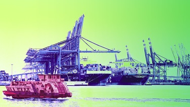 Hamburger Hafen | Bild: picture alliance/Montage BR