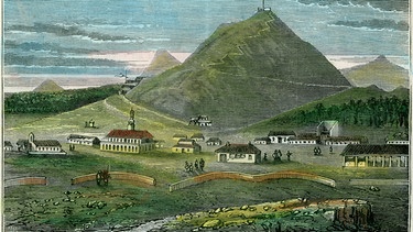 Illustration der Vulkaninsel Ascension. | Bild: picture alliance / Heritage Images | The Print Collector