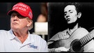 Collage mit Donald Trump mit MAGA-Hut links und Woody Guthrie mit Gitarre rechts | Bild: BR/Collage