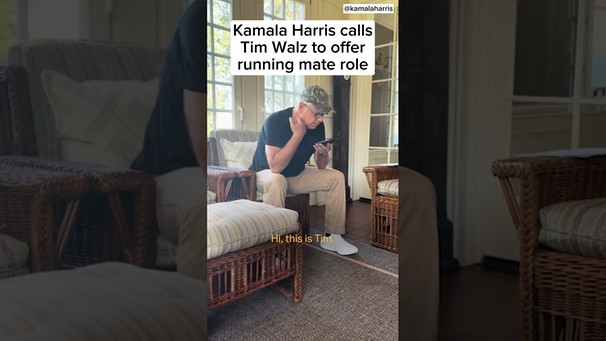 Kamala Harris calls Tim Walz to offer running mate role | Bild: MSNBC (via YouTube)