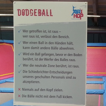 Dodgeball-Spielfelder in der Münchner Freizeit-Trampolinhalle | Bild: BR/Henrike Busch