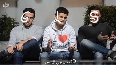 Alla, Abdul und Fayez - Screenshot aus ihrem Youtube-Video | Bild: GLS