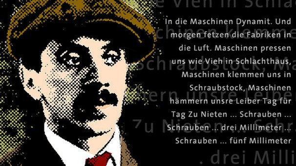 Ernst Toller und ein Zitat aus seinen Werken | Bild: BR, picture-alliance/dpa, Montage: BR / Christian Sonnberger