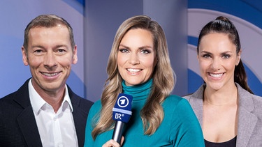 Blickpunkt Sport: Markus Othmer, Julia Scharf, Esther Sedlaczek (v.l.) | Bild: BR/Ralf Wilschewski/Markus Konvalin