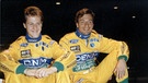  05.03.1993 die Formel 1-Stars Michael Schumacher (l) und Ricardo Patrese in Berlin  | Bild: dpa-Bildfunk