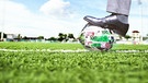 Manager drückt mit seinem Fuß auf einen Fußball der zum Teil aus Euroscheinen besteht | Bild: BR/AdobeStock/tungphoto