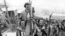 Phil Mahre, Christian Neureuther und Ingemar Stenmark beim Internationalen Hahnenkammrennen in Kitzbühel im Januar 1979 | Bild: picture-alliance-dpa-Votava