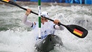 01.08.2024, Frankreich, Vaires-Sur-Marne: Olympia, Paris 2024, Kanu/Slalom, Kajak-Einer, Herren, Halbfinale, Noah Hegge aus Deutschland in Aktion. Foto: Sebastian Kahnert/dpa +++ dpa-Bildfunk +++ | Bild: dpa-Bildfunk/Sebastian Kahnert