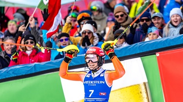 Skirennläuferin Lena Dürr beim Slalom in Gurgl | Bild: picture-alliance/dpa