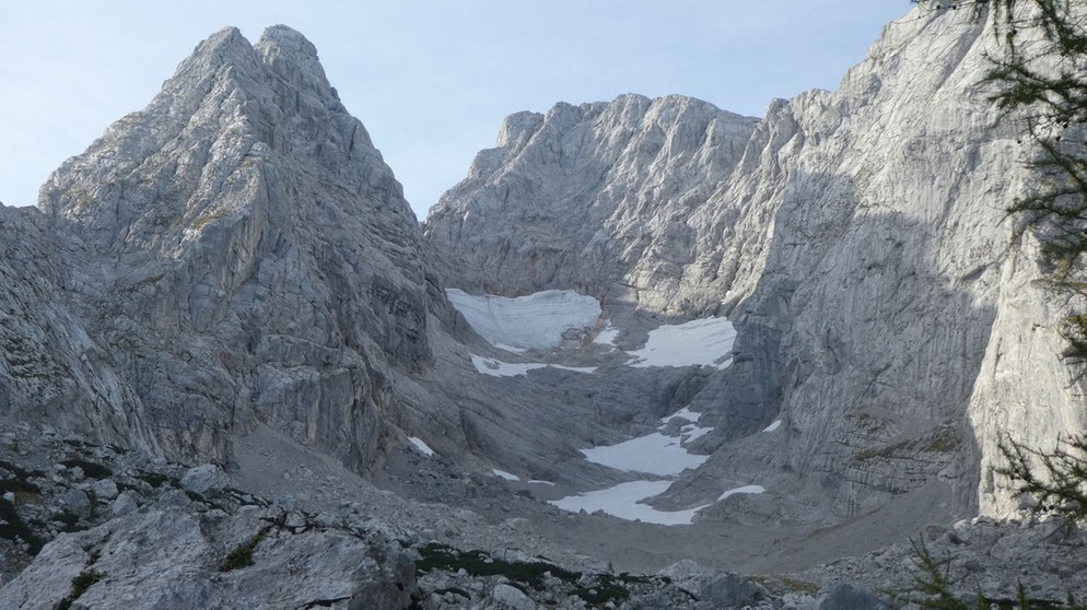 Der Blaueisgletscher am Hochkalter 2019: Auch von diesem bayerischen Gletscher sind nur noch Reste übrig. | Bild: Dr. Christoph Mayer