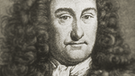 Grafik: Gottfried Wilhelm Leibniz - Biografie, mechanische Rechenmaschine, duales Zahlensystem, Infinitesimalrechnung und Prioritätentreit mit Isaac Newton, Monadentheorie | Bild: BR, picture-alliance/dpa, Montage: BR